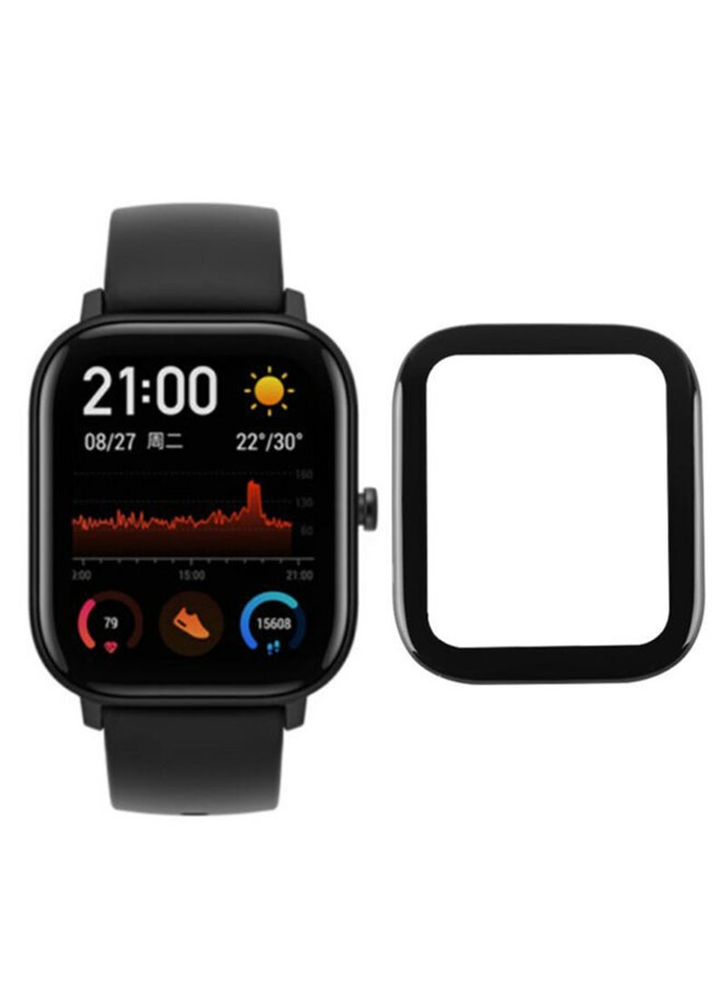 Full Coverage Curved Screen Protector For Amazfit GTS Black/Clear