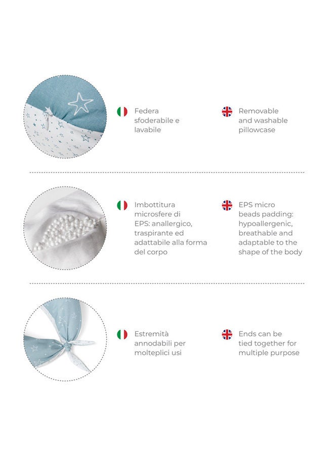 Dreamwizard 12-In-1 Pregnancy And Nursing Pillow With Back Support - 7100 - Grigio Bianco