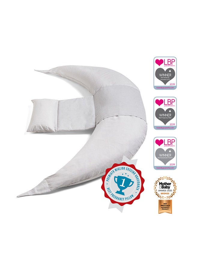 Dreamwizard 12-In-1 Pregnancy And Nursing Pillow With Back Support - 7100 - Grigio Bianco