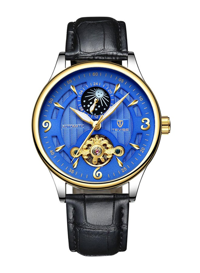 Men's Leather Chronograph Watch T820B GBL