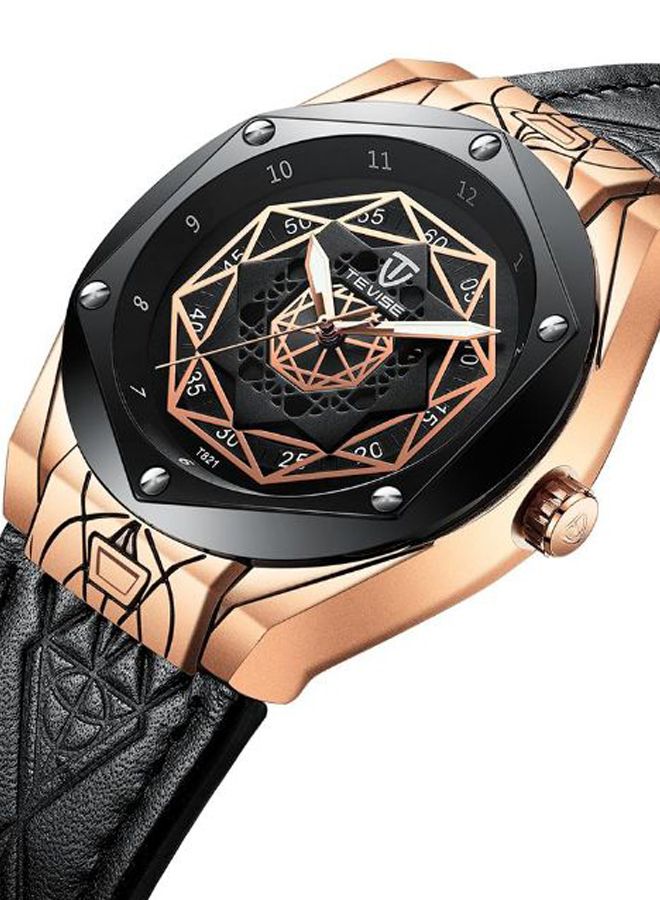 men Leather Analog Watch J3045RB