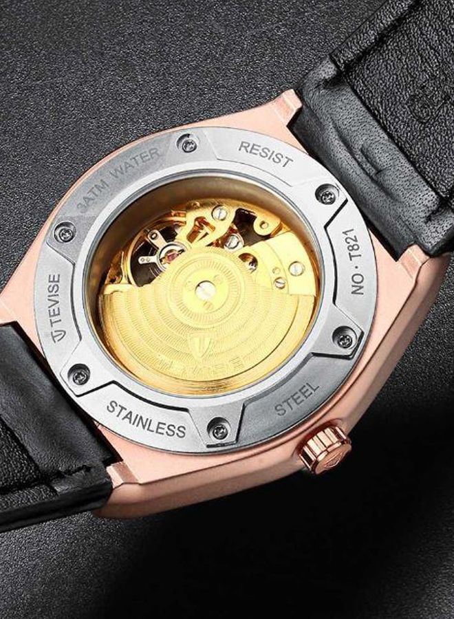 men Leather Analog Watch J3045RB