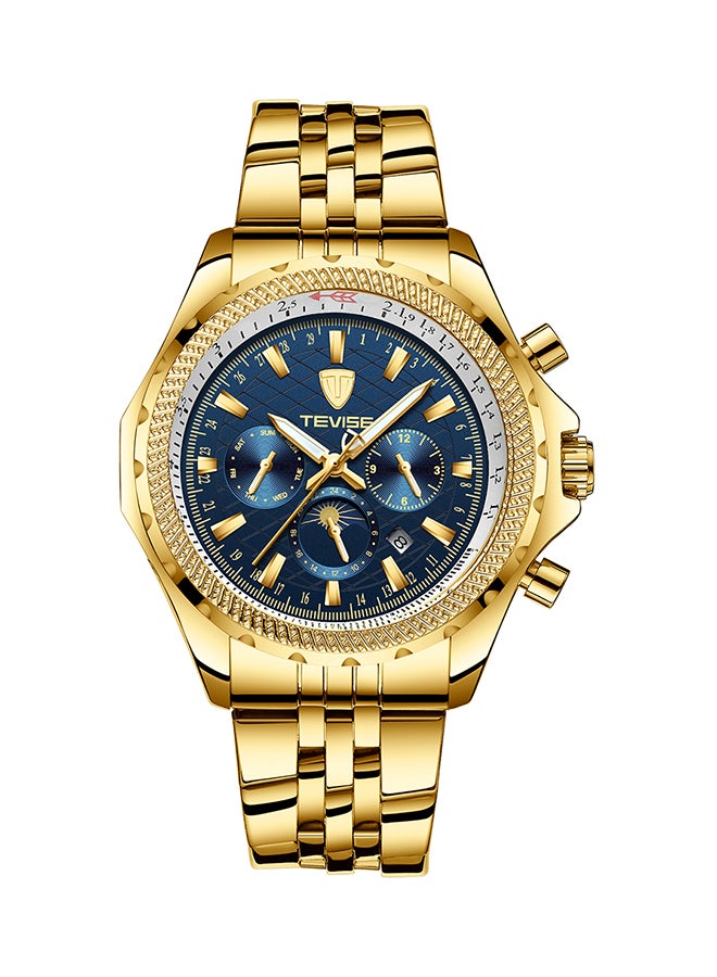 men Stainless Steel BAnd Mechanical Watch - 47 mm - Gold
