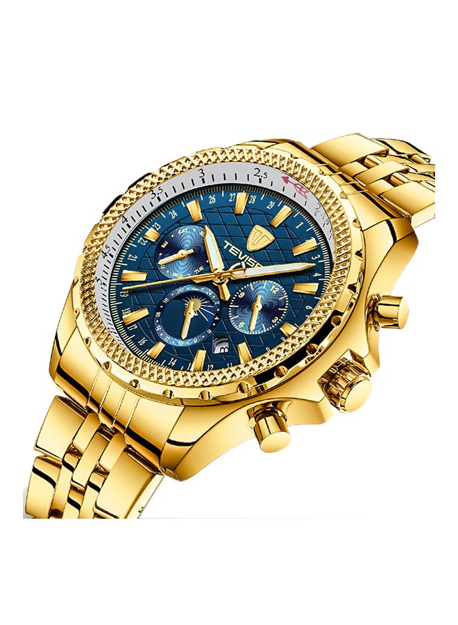 men Stainless Steel BAnd Mechanical Watch - 47 mm - Gold