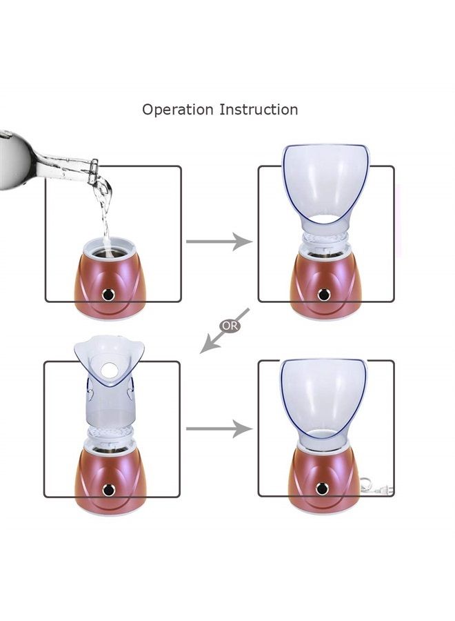 ® Facial Steamer Professional Sinus Steam Inhaler Face Skin Moisturizer Facial Mask Sauna Spa Steamers with Aromatherapy Diffuser Humidifier Function (Pink)
