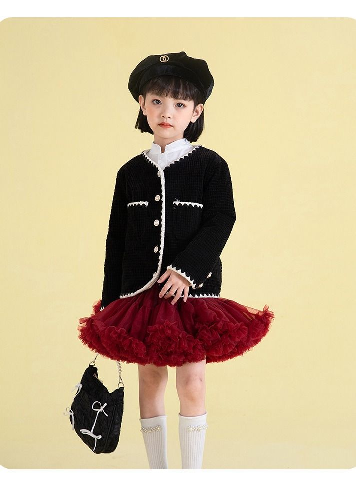 Shaggy Skirt For Girls And Children Red