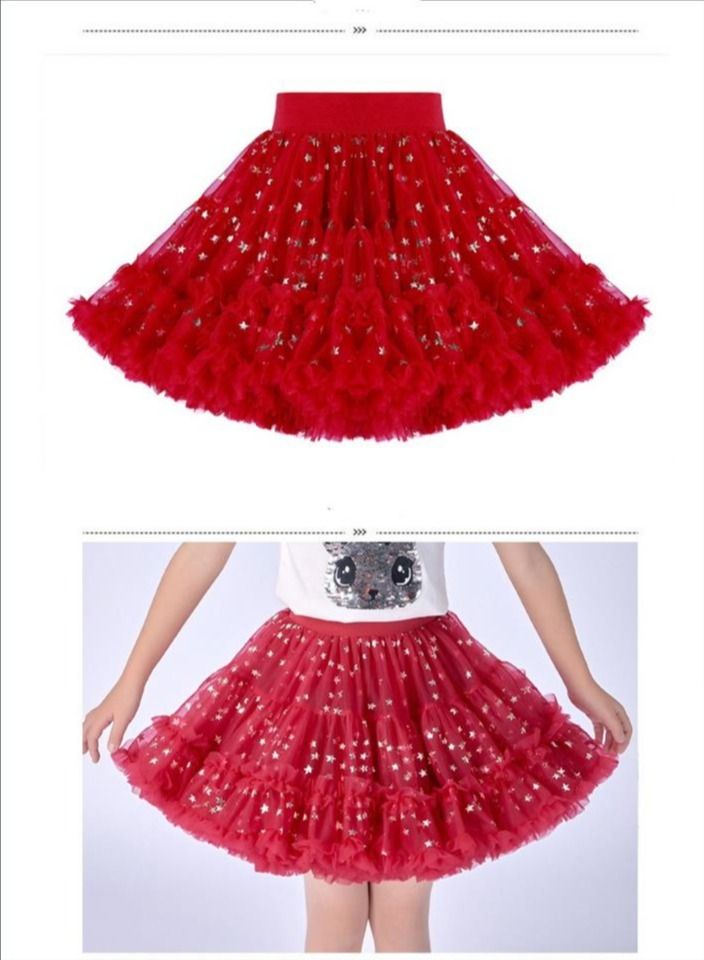 Shaggy Skirt For Girls And Children Red