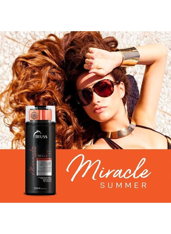 Miracle Summer Conditioner - Moisturizing Conditioner, Protects Hair From Sun, UV, Ocean & Pool Water, Adds Shine, Prevents Color Fading - All Hair Types (10.14oz)