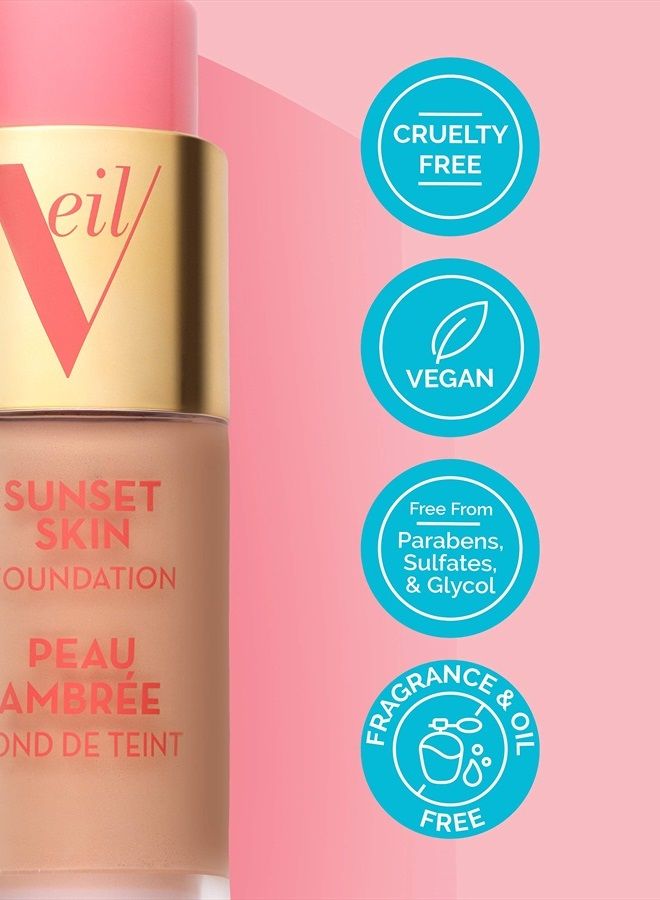 Sunset Skin Liquid Foundation | 2N | Buildable Coverage | Water-Resistant, Hypoallergenic, Oil-Free, Cruelty Free & Vegan | Lightweight & Brightening | Long Lasting | All Skin Types
