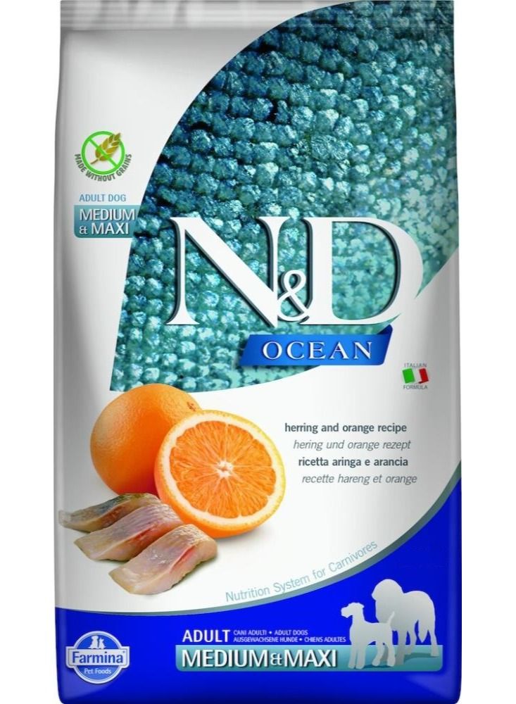 Ocean Herring and Orange Medium & Maxi Adult Food 12 kg