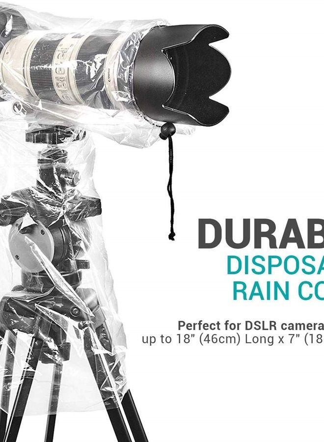 (5 Pack) RC1 Clear Rain Cover for DSLR Camera and Lens up to 18
