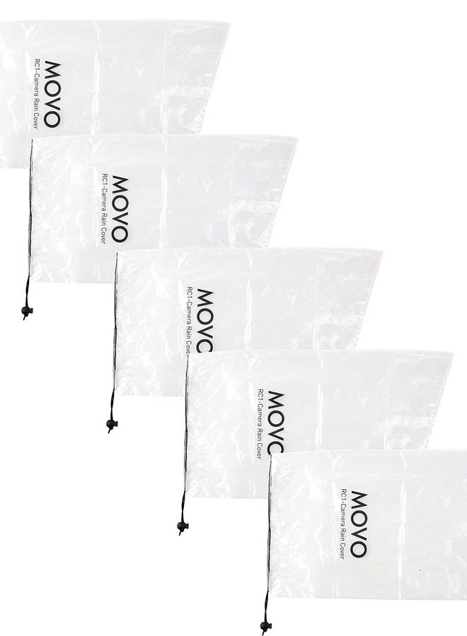 (5 Pack) RC1 Clear Rain Cover for DSLR Camera and Lens up to 18