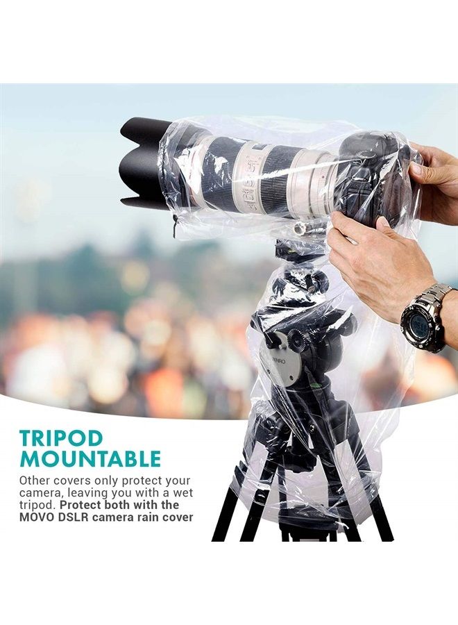 (5 Pack) RC1 Clear Rain Cover for DSLR Camera and Lens up to 18