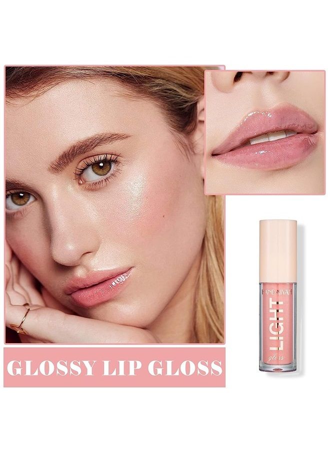 Moisturizing Lipgloss Set 6PCS Smooth Hydrating Lip Gloss Neutral Nude Nourishing Glossy Lipgloss for Women and Girls (Moisturizing, 6PCS Set A)