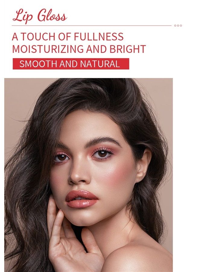 Moisturizing Lipgloss Set 6PCS Smooth Hydrating Lip Gloss Neutral Nude Nourishing Glossy Lipgloss for Women and Girls (Moisturizing, 6PCS Set A)