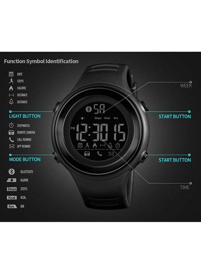 SKMEI Smart Watch 1396 50M Waterproof Watch with Pedometer, Calories, Sleeping Monitor, Call Remind - Black Black