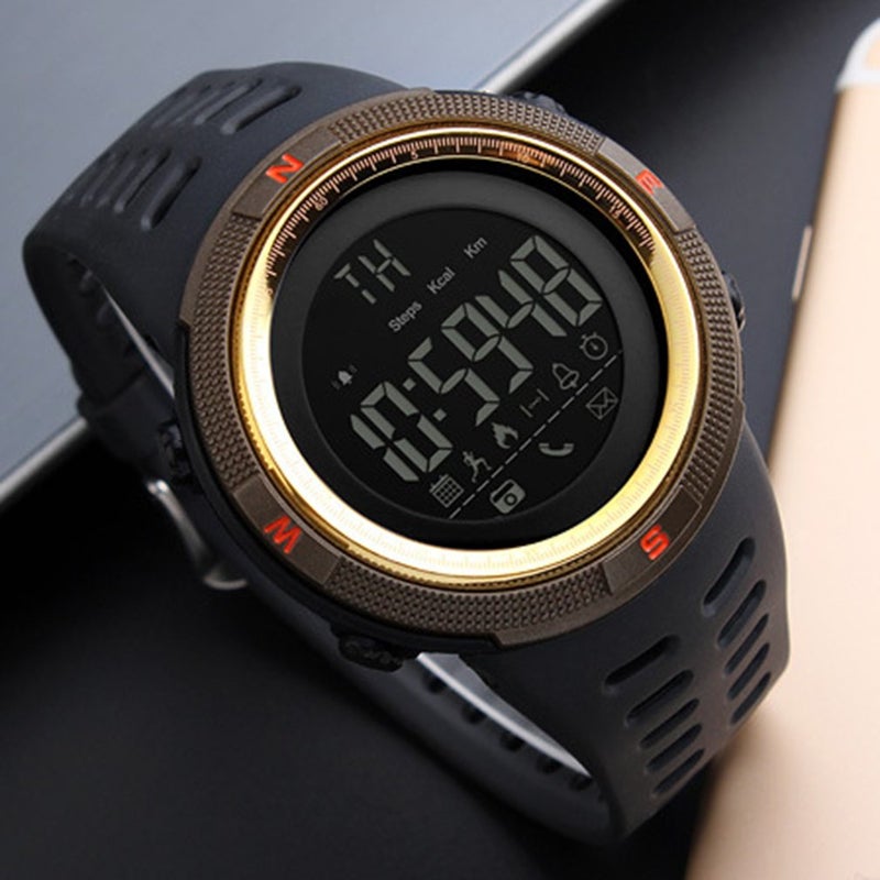Bluetooth Smart Watch 1250 Pedometer Reminder Waterproof Sports Gold Color