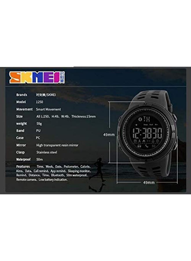 Bluetooth Smart 1250 Pedometer Reminder Waterproof Sports Watch