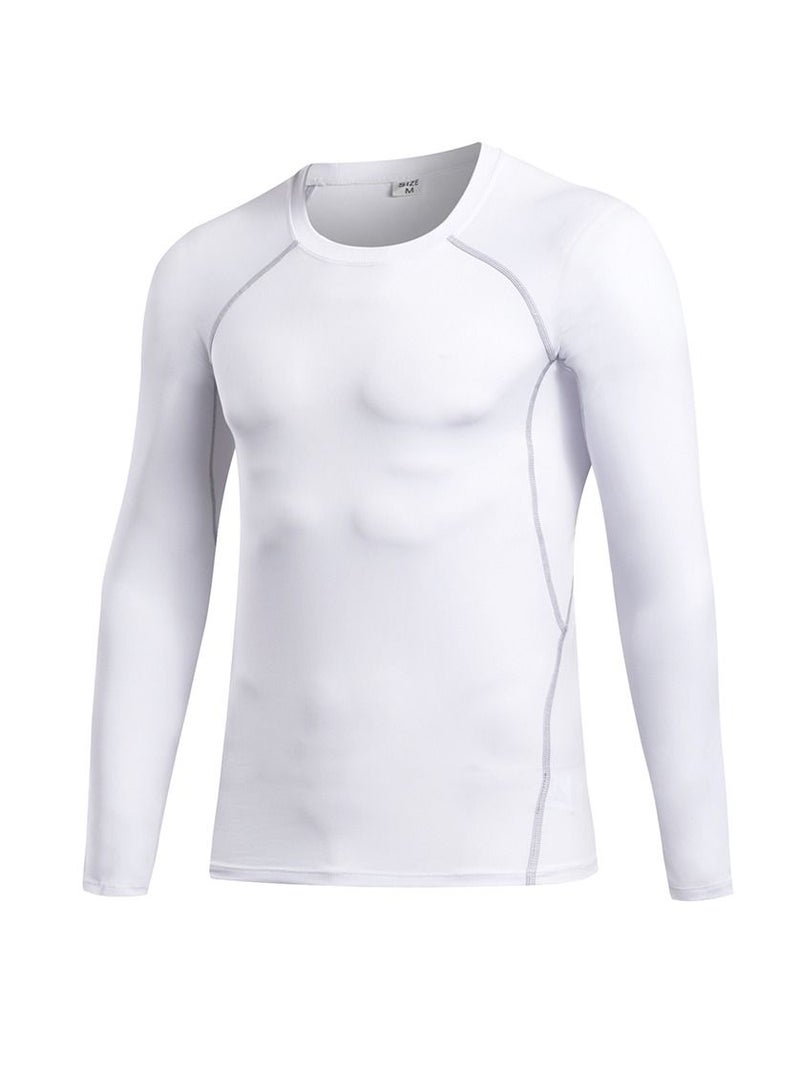 Men Quick Dry Breathable Long Sleeve Shirt White