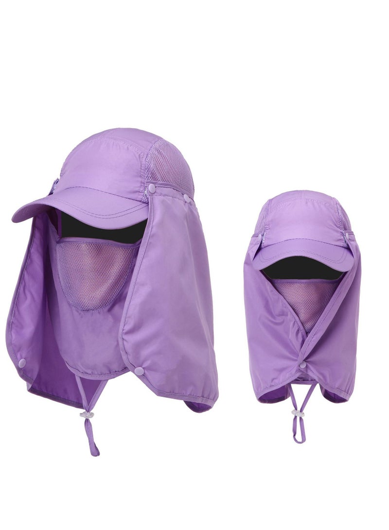 Summer Quick-dry Sunscreen Baseball Cap Outdoor Face Mask 360 Degree Sun Hat