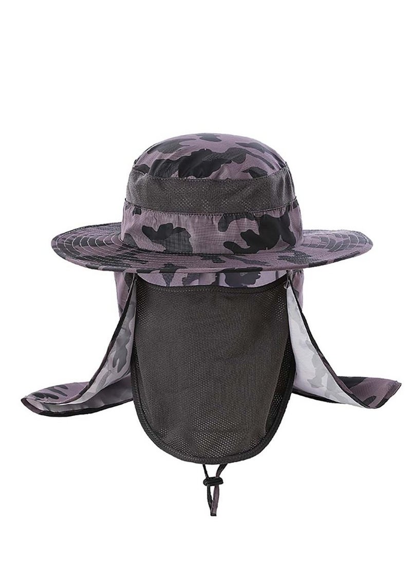 Camouflage 360-degree sunscreen fishing neck and wide brimmed face hat