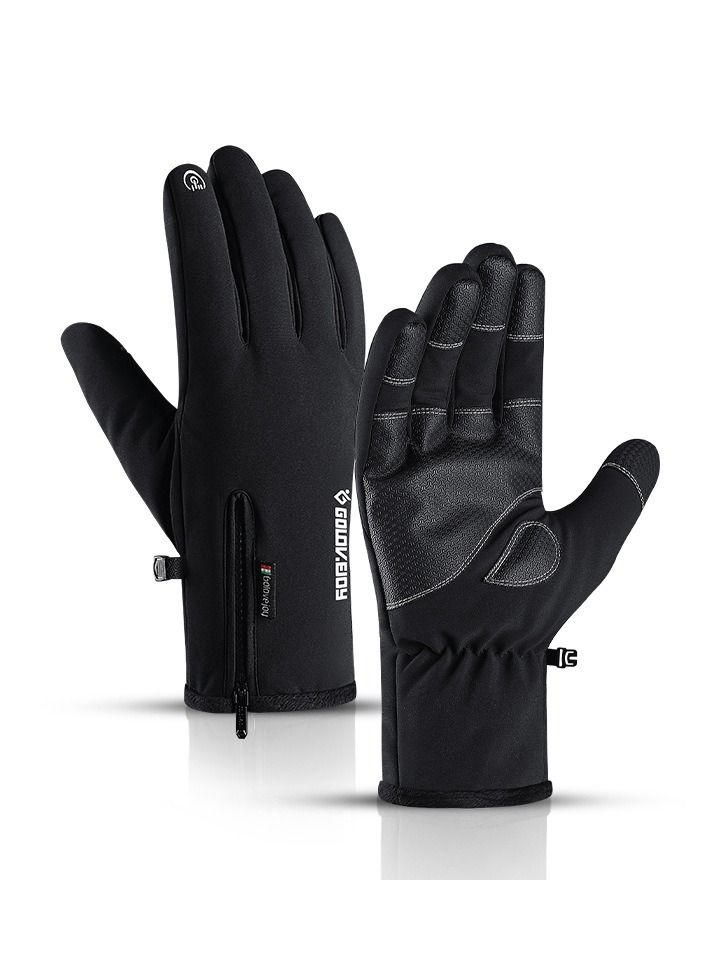 Outdoor Waterproof Plush Warm Sports Climbing Ski Riding Gloves