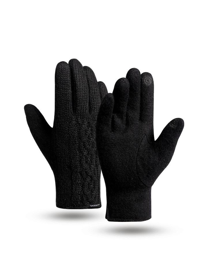 Outdoor Windproof And Waterproof Sports Riding Plush Gloves In Winter