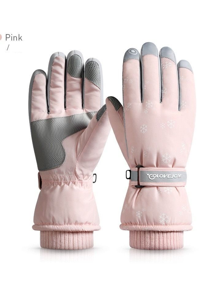 Outdoor Riding Touch Screen Plush Cold Proof And Wind Proof Gloves