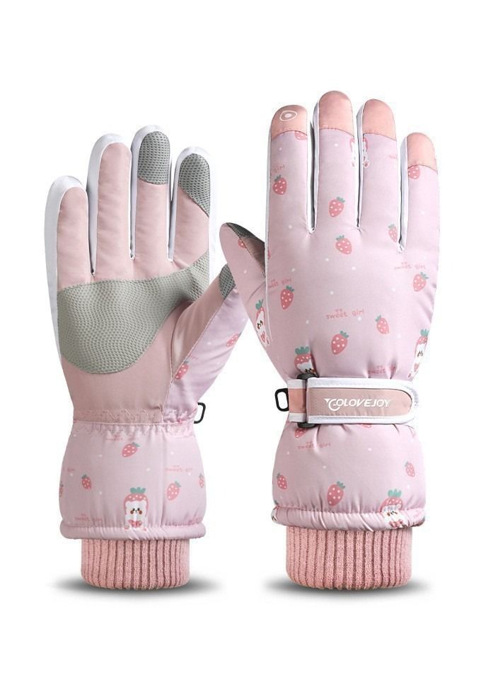 Outdoor Riding Touch Screen Plush Cold Proof And Wind Proof Gloves