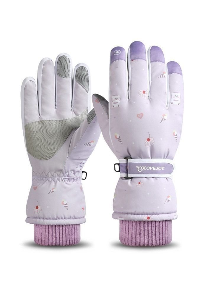 Outdoor Riding Touch Screen Plush Cold Proof And Wind Proof Gloves