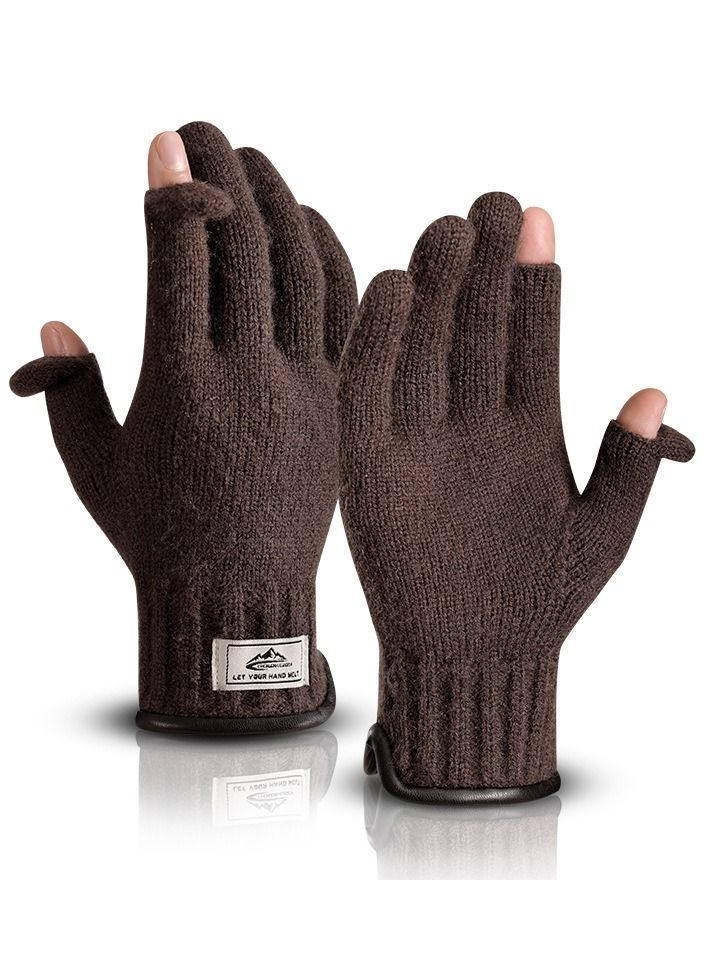 Men's Warm Windproof Plush Anti-skid Casual Business Gloves