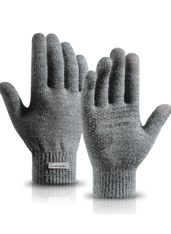 Men's Warm Windproof Plush Anti-skid Casual Business Gloves