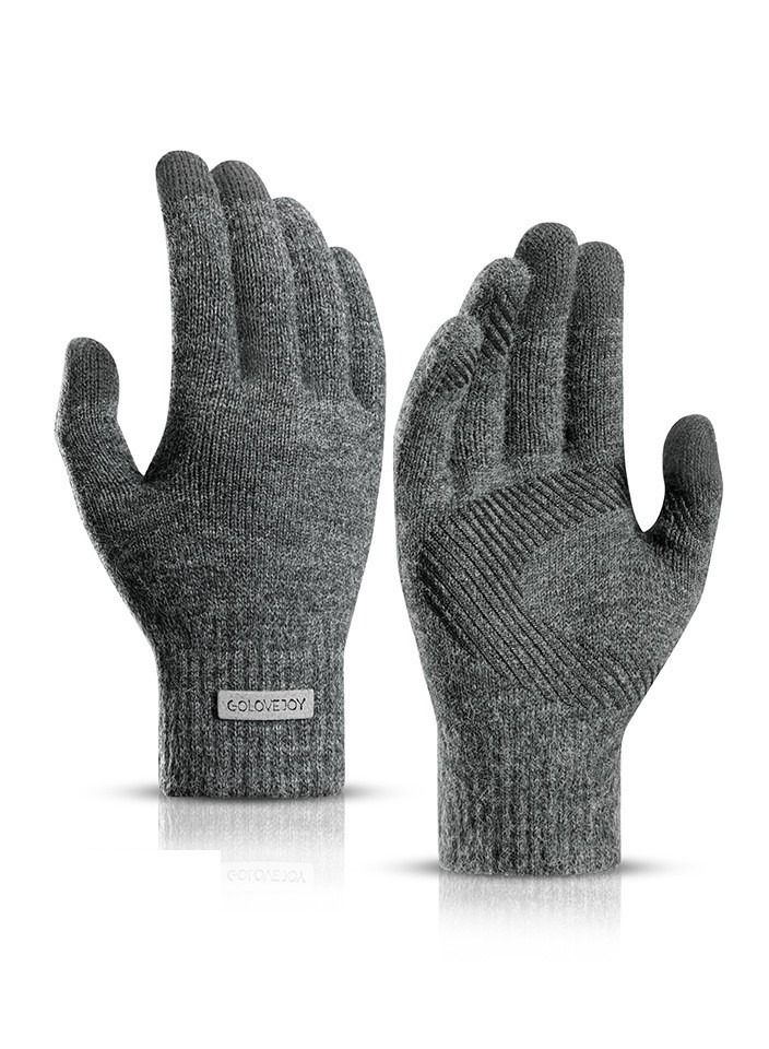 Men's Warm Windproof Plush Anti-skid Casual Business Gloves