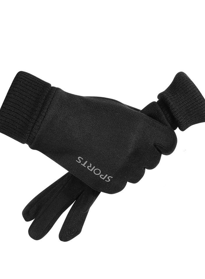 Outdoor Riding Touch Screen Plush Cold Proof And Wind Proof Gloves