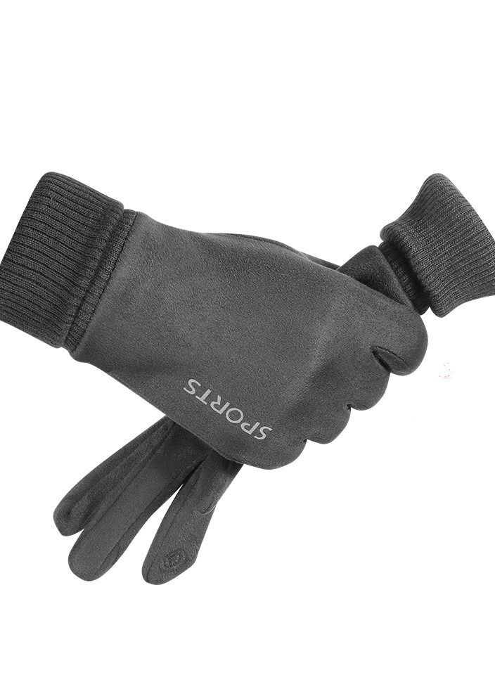 Outdoor Riding Touch Screen Plush Cold Proof And Wind Proof Gloves