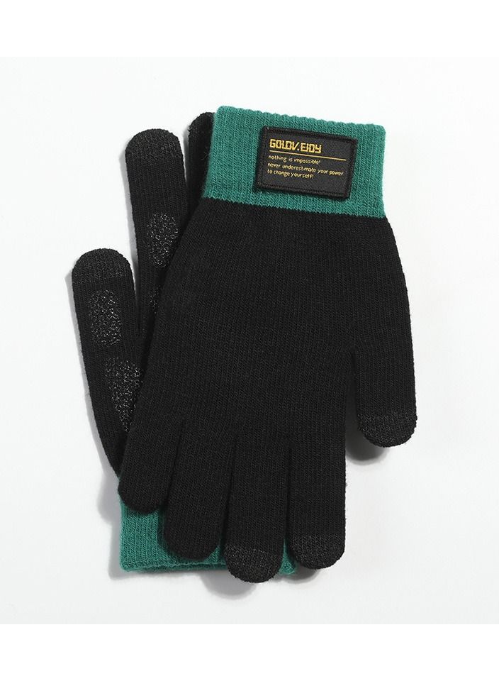 Men's Autumn And Winter Outdoor Plush Warm And Anti-skid Gloves