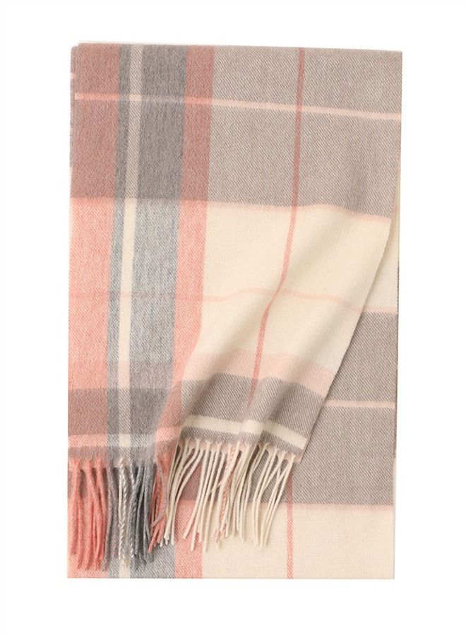 Warm Long Cashmere Check Scarf Multicolour