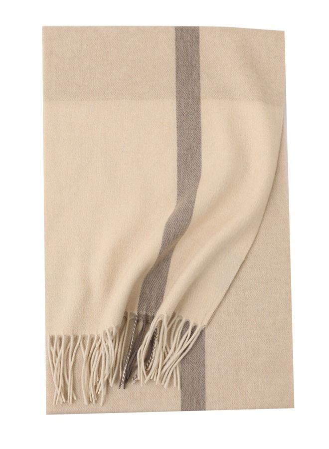 Warm Long Cashmere Check Scarf