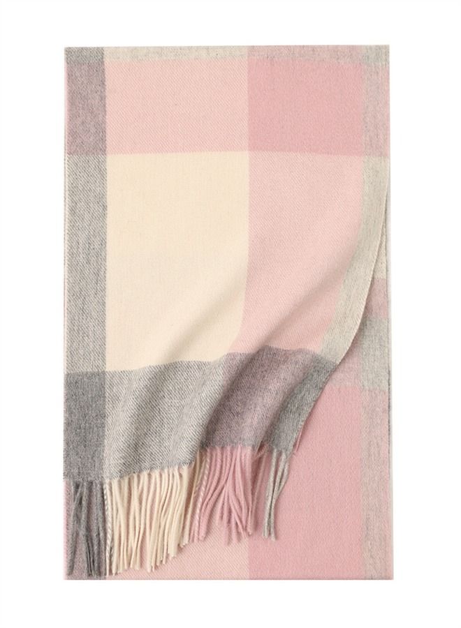 Warm Long Cashmere Check Scarf Multicolour
