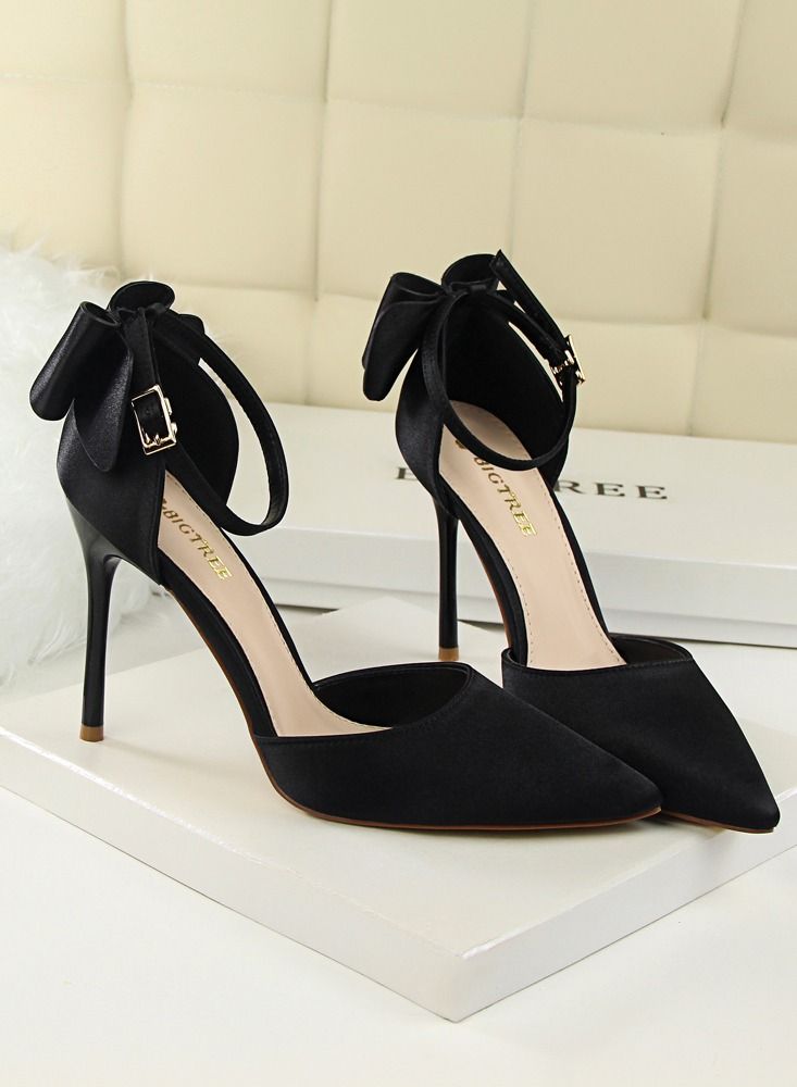 High-Heeled Stiletto Pointed Shoes Heel Height 10CM Black