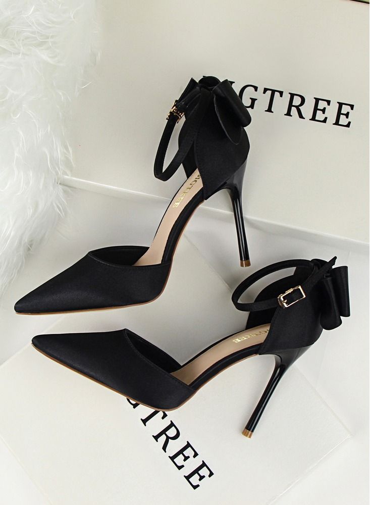 High-Heeled Stiletto Pointed Shoes Heel Height 10CM Black