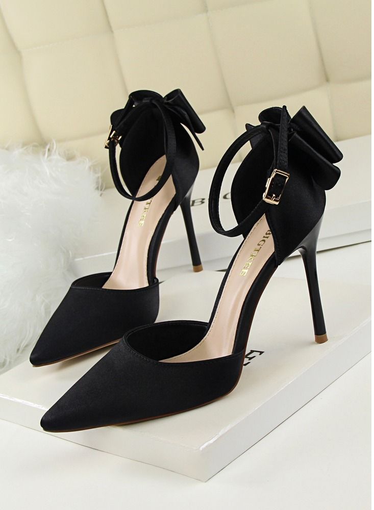 High-Heeled Stiletto Pointed Shoes Heel Height 10CM Black