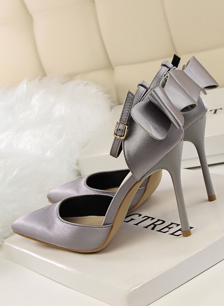 High-Heeled Stiletto Pointed Shoes Heel Height 10CM Grey