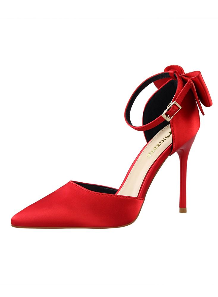 High-Heeled Stiletto Pointed Shoes Heel Height 10CM Red