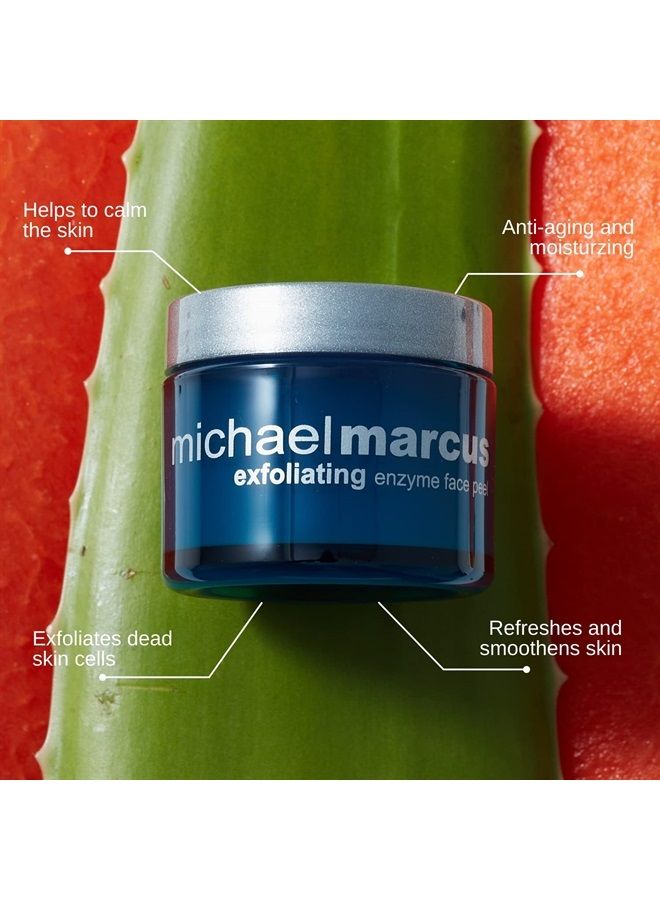 Michael Marcus Exfoliating Enzyme Peel - Gentle Non Irritating to Help Moisturize, Brighten and even Skin Tone - Plant-Based Formula with Pumpkin, Papaya & Aloe Extract - Natural Skincare Product (1.7