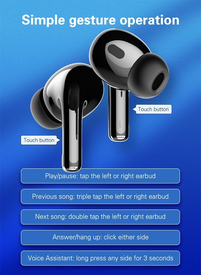 True Wireless Earbuds Bluetooth Earphones With Charging Case Black