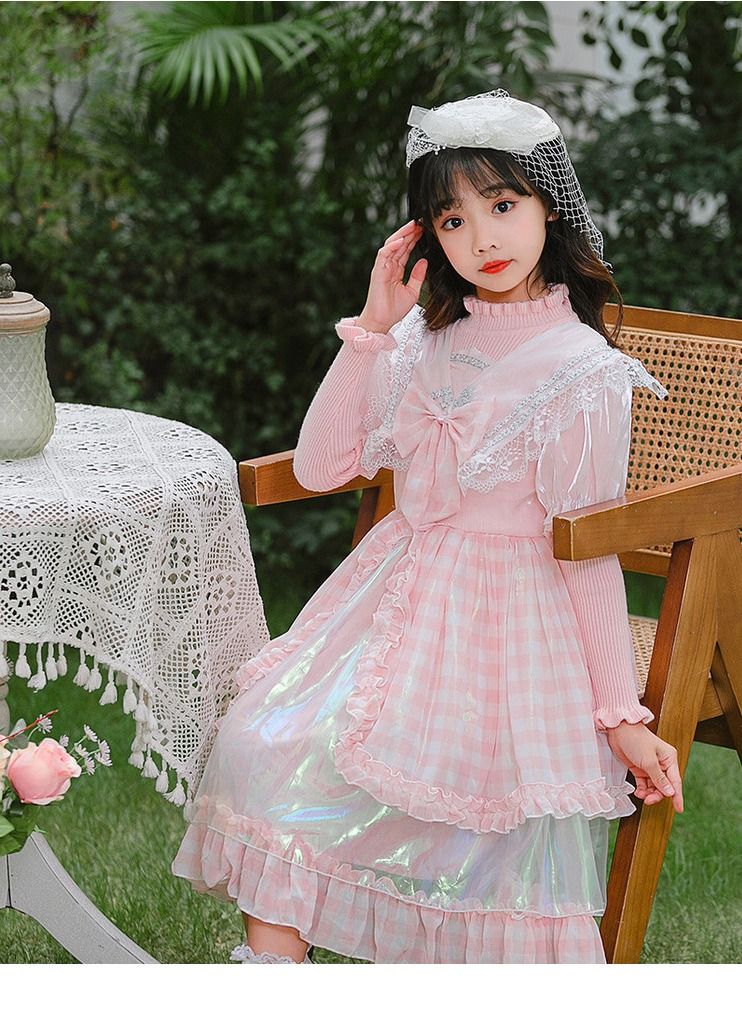 Fashionable Cute Girls Dresses Pink