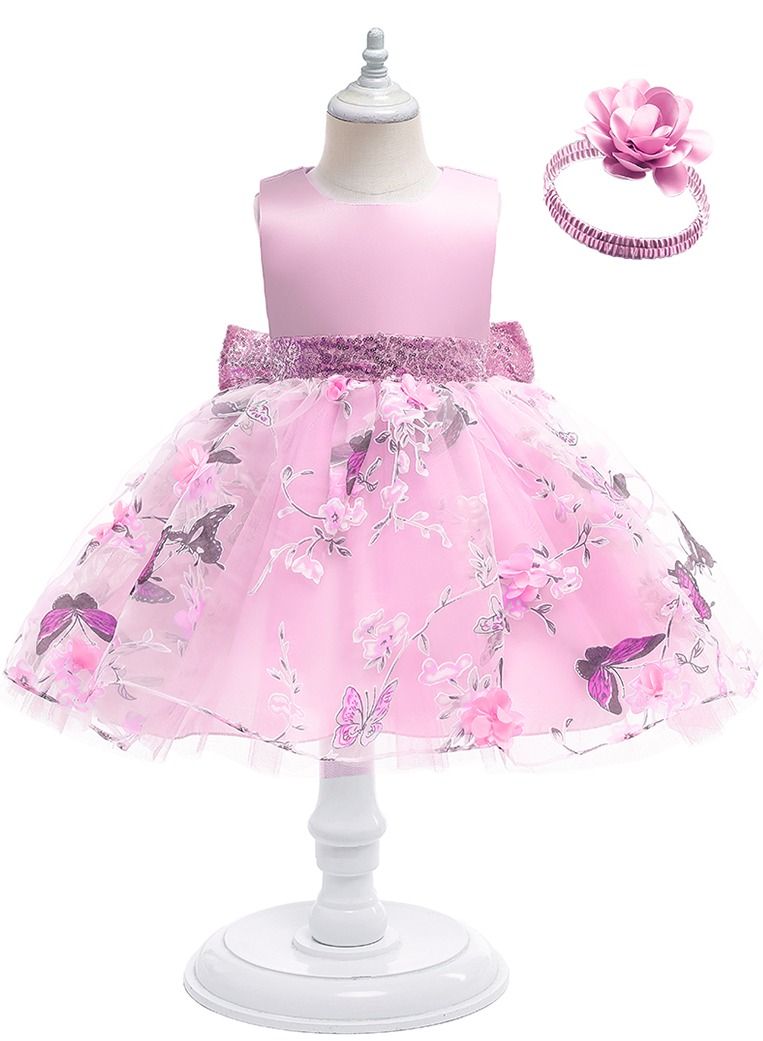 Summer sweet sleeveless everyday girl's dress Princess dress Pompous dress ball gown performance dress pink