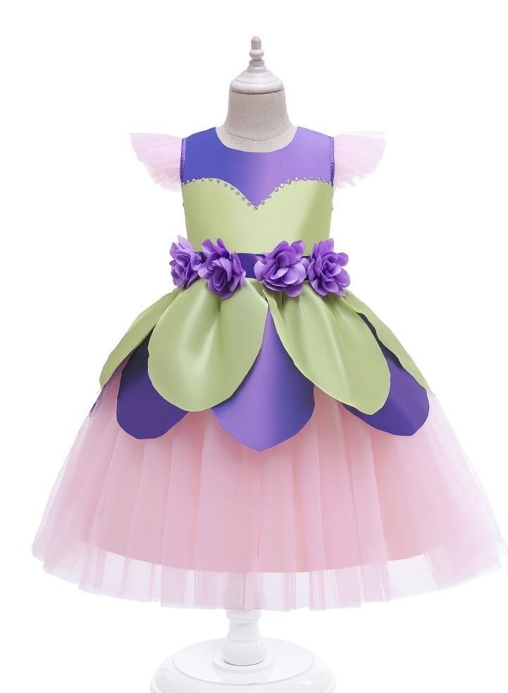 Summer short-sleeved Princess Skirt Children's dress Girls dress dress pink