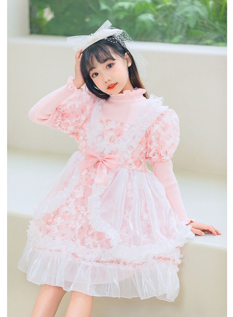 Fashionable Cute Girls Dresses Pink